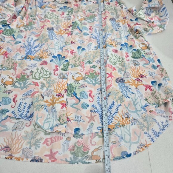Jane and Delancey Womens Beach Button Up Top Sz 1X Travel Nautical Island Cruise - Picture 7 of 11